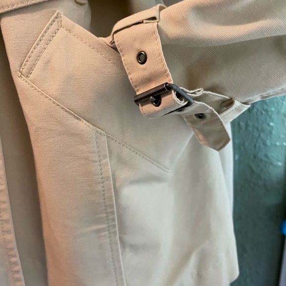 Eddie Bauer Sz Small Double Breasted Belted Trench Coat - Picture 4 of 7